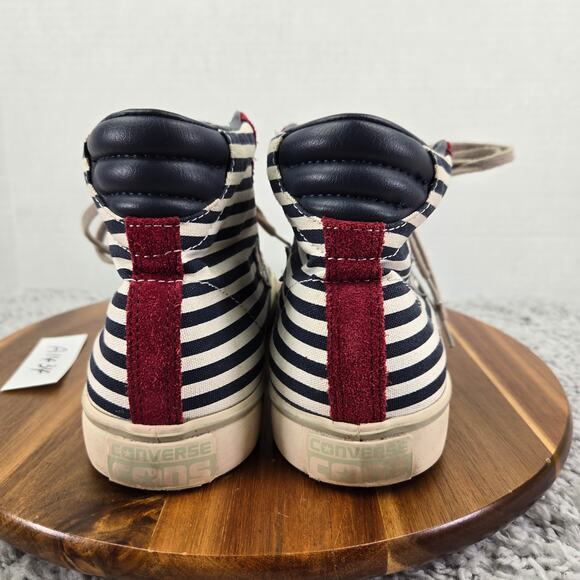 Converse Pro Leather Vulc Mid White Blue Red Striped Casual Y2K Sneaker Mens 9 - Picture 2 of 12